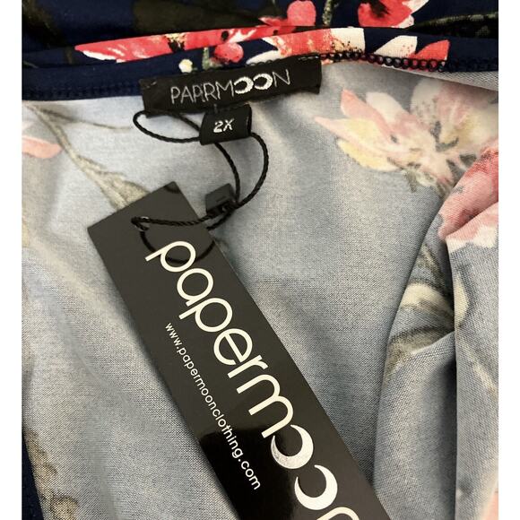 Stitch Fix Womens Sz 2X Floral Basima Tank Cross Cross Back BoHo Romantic NWT - Picture 4 of 6